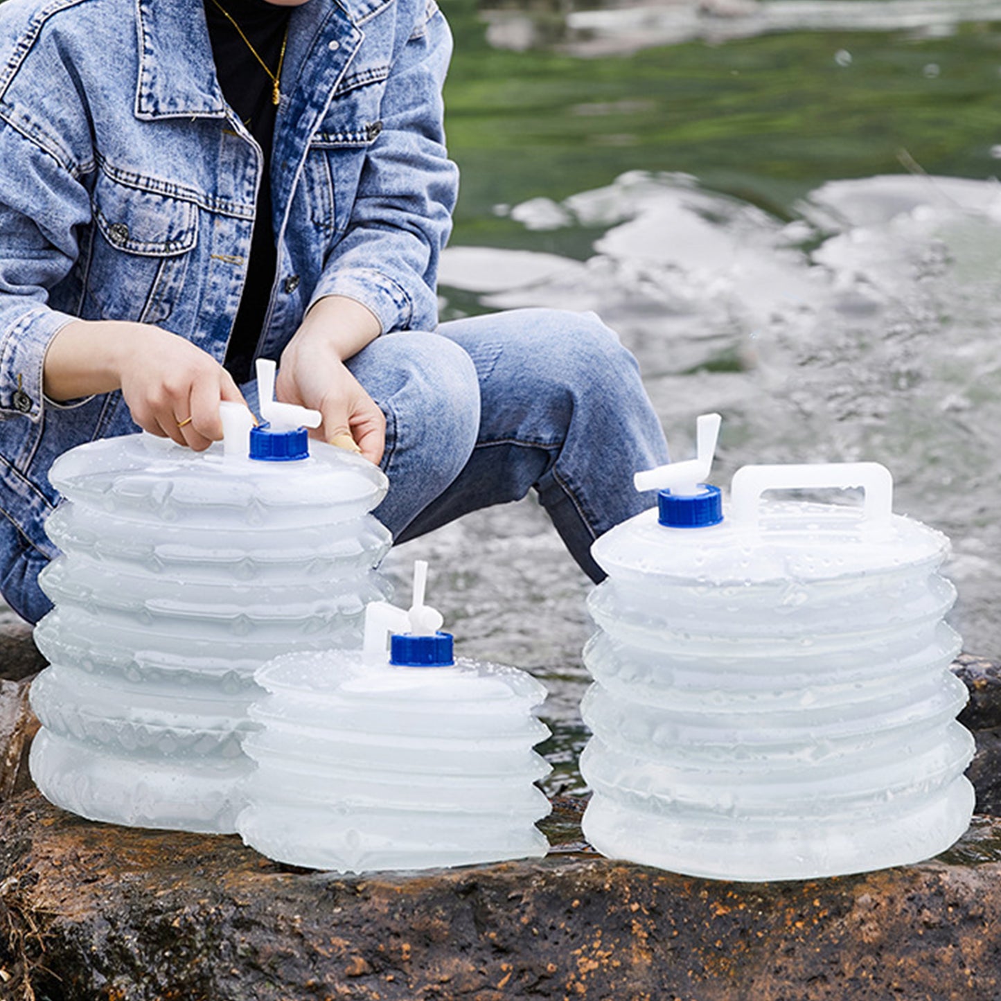 アウトドア用携帯式折りたたみ水桶 