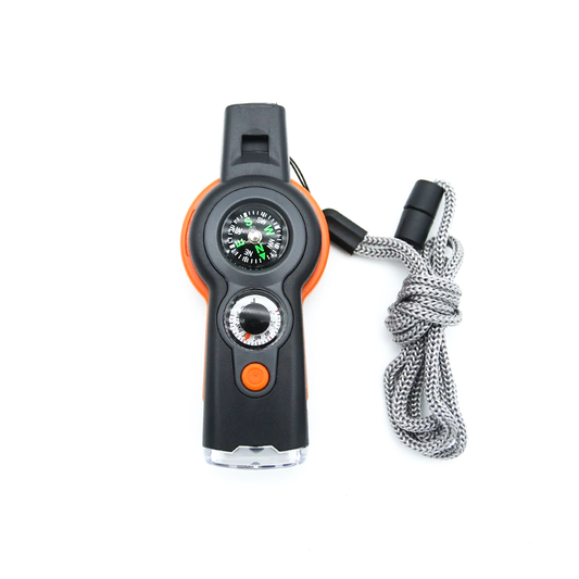 7-in-1 multifunctional survival whistle